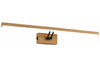 LESTER nástenné svietidlo s vypínačom čierne/imitácia dreva LED/8W/4000K, dĺžka 60cm, IP20