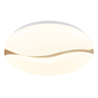 LETICIA stropné svietidlo biele/hnedé drevo 1xLED/24W/CCT 3000/6000/4200K, priemer: 39cm