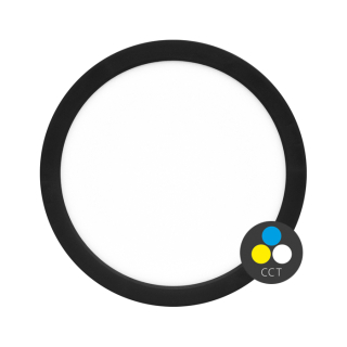 LEXA svietidlo čierne okrúhle prisadené/zapustené LED/6-18W/CCT, priemer: 22,5cm