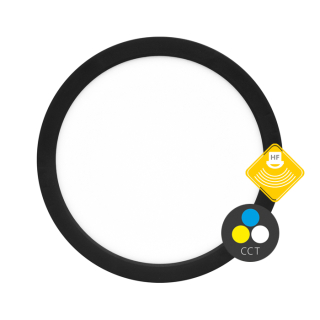 LEXA svietidlo okrúhle čierne s HF senzorom prisadené/zapustené LED/6-18W/CCT, priemer: 22,5cm