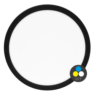 LEXA svietidlo čierne okrúhle prisadené/zapustené LED/12-24W/CCT, priemer: 33cm