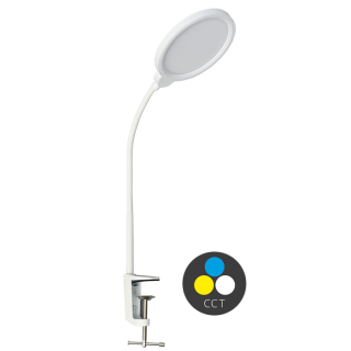 LIPA stmievateľná stolná led lampa biela 10W, CCT 3000-6000K na uchytenie o stôl