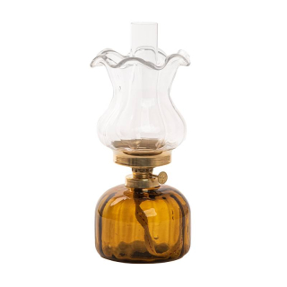 Petrolejová lampa hnedá/mosadz výška: 24cm