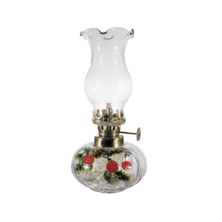 Petrolejová lampička číra maľovaná typ 9: zimný motív č.8, výška: 14cm 