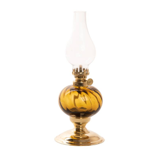 Petrolejová lampa mosadz/hnedá výška: 23cm
