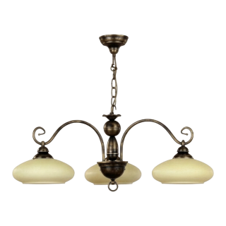 BOLERO visiaci luster antická hnedá/béžová 3xE27/60W, priemer: 84cm