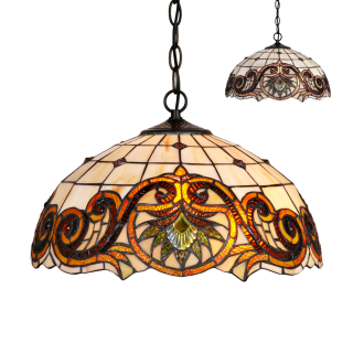 TIFFANY vitrážny závesný luster 2xE27/60W č.95