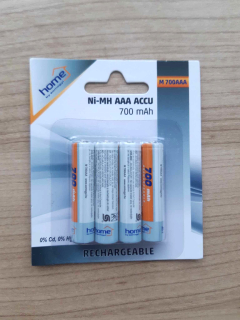 Nabíjateľné batérie AAA Ni-Mh 1,2V/700mAh - blister 4ks 
