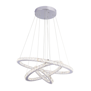 MARILYN krištáľový ledkový luster 3kruhy 1xLED/76W + diaľkové ovládanie