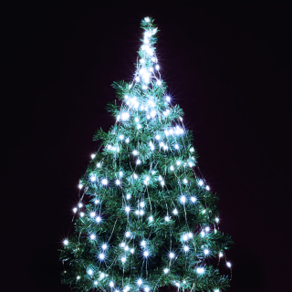 Zväzok 6 svietiacich reťazcov po 25 micro LED studená biela, 2,4m