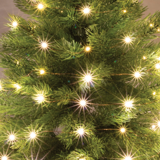 MICRO LED svietiaci reťazec 50 LED teplá biela s časovačom, 4,9m, na batérie