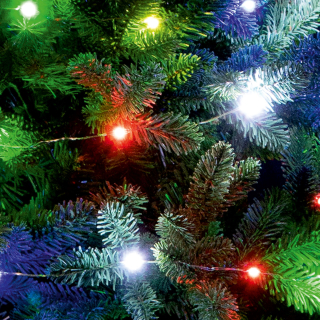 MICRO LED svietiaci reťazec 20 LED farebné, 1,9m, na batérie