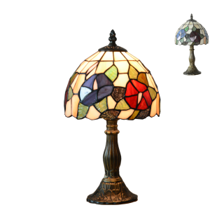 TIFFANY vitrážna stolná lampa malá 1xE14/40W č.79