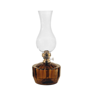Petrolejová lampa mosadz/hnedá výška: 33cm
