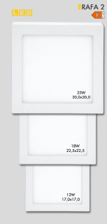 Rafa led prisadené svietidlo biele 12W/18W/25W