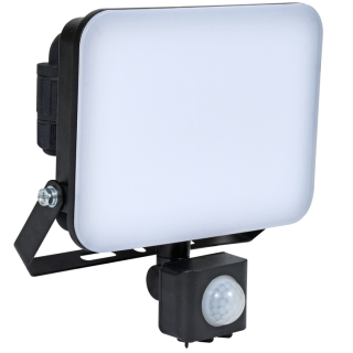 FIST ledkový reflektor čierny s PIR senzorom 30W/5000K/2700lm, IP65
