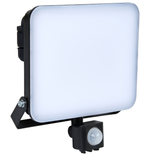 FIST ledkový reflektor čierny s PIR senzorom 50W/5000K/4500lm, IP65