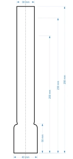 Sklenený cylinder číry montážny otvor 4cm, výška: 17/20/23/25cm