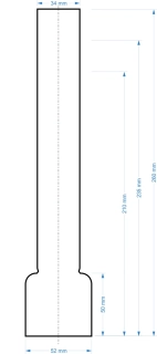 Sklenený cylinder číry montážny otvor 5,2cm, výška: 21/23,5/26cm