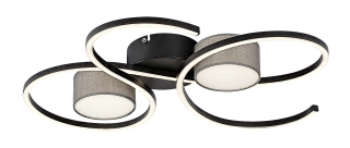 SHIENA stropné svietidlo čierne/šedé LED/38W/4000K, výška: 54cm