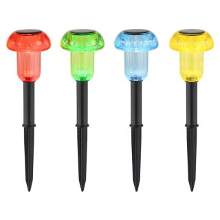 Solárne led svietidlá farebné LED 0,05W/3V IP44, výška: 13,7cm, set 4ks
