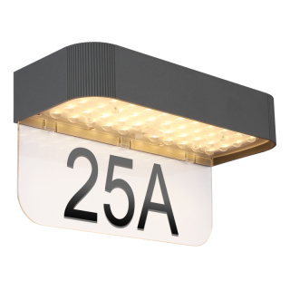 Solárne nástenné led svietidlo číslo domu so senzorom LED/6W/3000K IP54