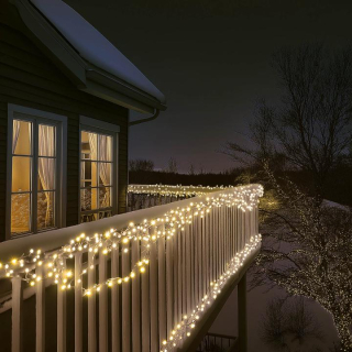 Spájateľná vonkajšia reťaz biely kábel 100 LED teplá biela, 10m