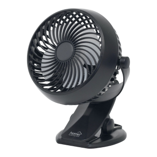 Akumulátorový štipcový ventilátor čierny, priemer 10cm
