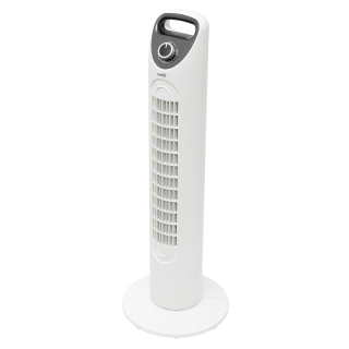 Stĺpový ventilátor bielo-čierny 45W, výška: 79cm