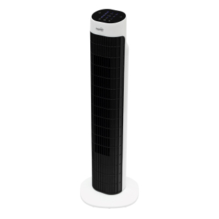 Stĺpový ventilátor čierno-biely 45W, výška: 79cm s diaľkovým ovládaním