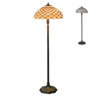 TIFFANY vitrážna stojanová lampa 2xE27/60W č.76