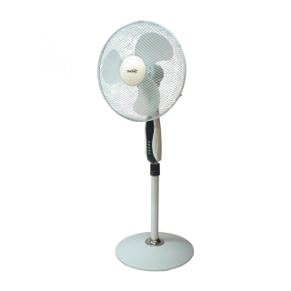 Stojanový ventilátor bielo-čierny 45W s diaľkovým ovládaním, priemer 40cm