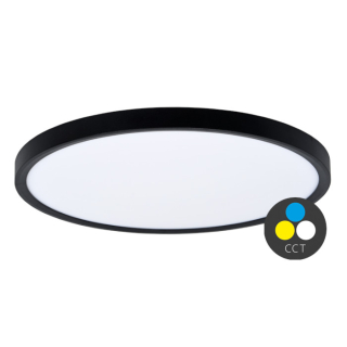 SALY stropné svietidlo čierne LED 40W/CCT 3000-6000K, priemer: 50cm, IP40