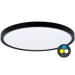 SALY stropné svietidlo čierne LED 50W/CCT 3000-6000K, priemer: 60cm, IP40