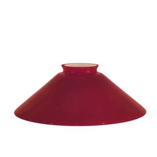 Sklenené tienidlo lesklé červené s hrdlom, priemer 20cm, montážny otvor: 5,7cm 