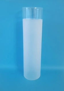Sklenené tienidlo ELIOT priemer: 4,6cm, dĺžka: 18cm mrazové biele, číry okraj