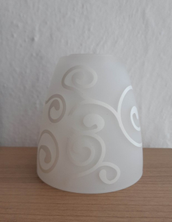 Náhradné sklenené tienidlo HARMONY malé biele matné so vzorom, otvor pre objímku E14 (30mm) priemer tienidla: 8,8cm 