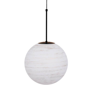 Náhradné tienidlo guľa priemer 35cm, montážny otvor: 10cm matná biela so zlatými pásikmi