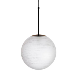 Náhradné tienidlo guľa priemer 35cm, montážny otvor: 10cm matná biela so striebornými pásikmi