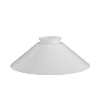 Sklenené tienidlo lesklé biele s hrdlom, priemer 20cm, montážny otvor: 5,7cm 