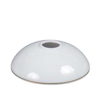 Náhradné tienidlo pre závit E27 (4,5cm) lesklé biele so zlatým pásikom, priemer: 20cm