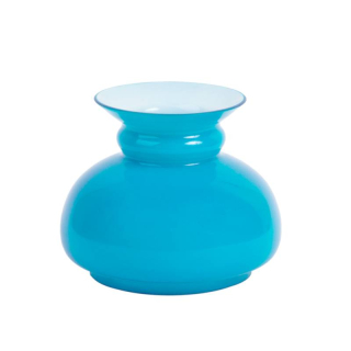 Sklenené tienidlo priemer 10cm petrolejkové bledo modré