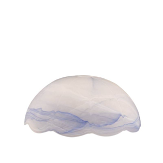 Sklenené tienidlo číre s modrým alabastrom s otvorom pre závit E27 (4,2cm) priemer: 35cm