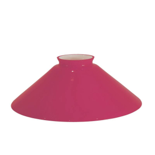 Sklenené tienidlo lesklé ružové s hrdlom, priemer 20cm, montážny otvor: 5,7cm 