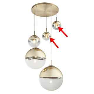 Náhradná sklená guľa zlato-číra priemer 15cm