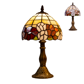 TIFFANY vitrážová stolná lampa malá 1xE14/40W č.107, výška: 35,5cm