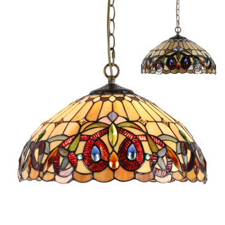 TIFFANY vitrážny závesný luster 2xE27/60W č. 1704