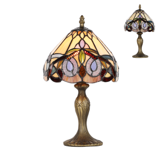 TIFFANY vitrážna stolná lampa 1xE14/40W, výška: 36cm