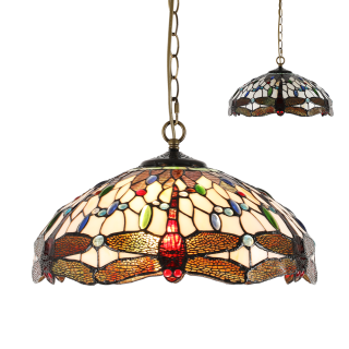 TIFFANY vitrážny závesný luster 2xE27/60W č. 1708