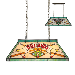 TIFFANY BILIARD vitrážny závesný luster 2xE27/60W č.201